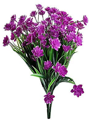 Dekoration Tumblr Zimmer 2PCs Kunststoff-Grünflächenblumen im freien künstliche Wohneinrichtung Blumen (red, One Size)