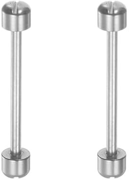 SEIWEI 2Pcs Silver Watch Screw Tube Rods Stainless Steel Screw-in Watch Strap Pins Repair Tools Accessories for Watchmaker(18 mm)