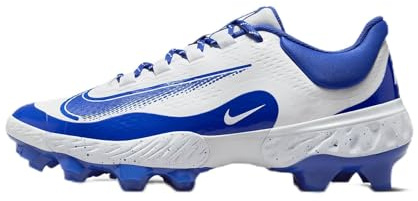 Nike Alpha Huarache Elite 4 Low Baseball Cleats für Herren, White/Hyper Royal, 46 EU