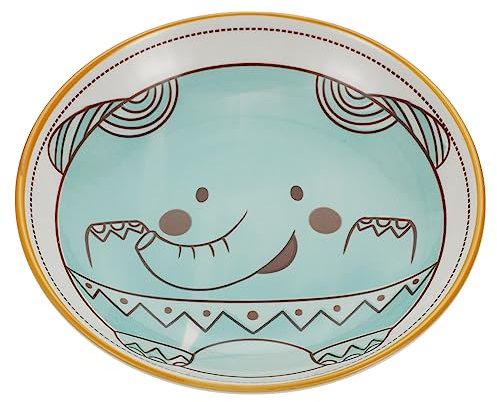 PHENOFICE 1stück Junge Mädchen Keramikteller Mit Elefantenmotiv Unterteilung Für Rutschfest -frei Für Kindermahlzeiten Und Snacks Spülmaschinenfest Und Mikrowellengeeignet