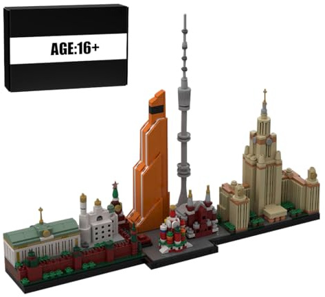 BlocteckToy MOC Klemmbausteine Moskau Stadt Straße Modell, 1229 Teile 1/2000 Maßstab Architecture Straßenszene Haus Modulare Gebäude Set