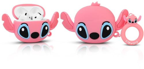 Cute Case for AirPods 4th Generation, for AirPods 4 Wireless Earbuds, XMBYGY Silicone Cartoon Charging Case Shockproof Protective Headphones Cover with Carabiner for Man Woman Teen