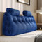 Z-hom Bücherkissen, Keilkissen, Lesekissen Für Bett Und Sofa, Cozy Rückenkissen, Praktisches Seitenfach, Removable Cover, Mit Rundem Kopfkissen (Blau, 200 * 50 * 20cm)