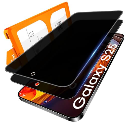 LϟK für Samsung Galaxy S25 für Schutzfolie Sichtschutz mit 2 Stück Anti-Peeping Schutzfolie, [Auto-Installation] Kratzfest für Samsung S25 Schutzfoile, 0 Staub & Blasen, Anti-Fingerabdruck