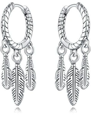 NUJIFFY Silver Earrings for Women Trendy, 925 Sterling Silver Bling Wave Hoop Earring, Cute Fashion Birthday Gifts Dangle Drop Jewelry for Men Sister Lovers