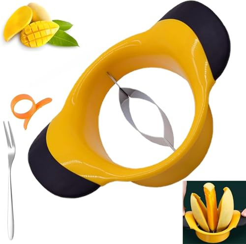 Mango Slicer,Mango Pit Remover Tool,Mango Cutter with Stainless Steel Blade with rubberized handle for easy coring