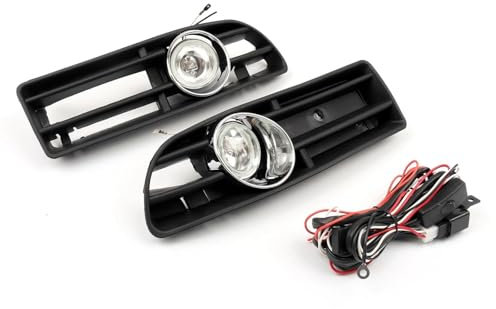 OGJFD Kühlergrill Stoßstangengrill Mit Nebelscheinwerfer-Licht Für VW Für Jetta Für Bora MK4 TDI 1999 2000 2001 2002 2003 2004 Vorderen Grill