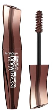 Deborah Milano - Mascara 24 Ore Instant Maxi Volume con Ceramidi, Effetto Volumizzante, Allungante e Incurvante a Lunga Durata, Dona Ciglia Folte e Rigenerate, Marrone, 12 ml