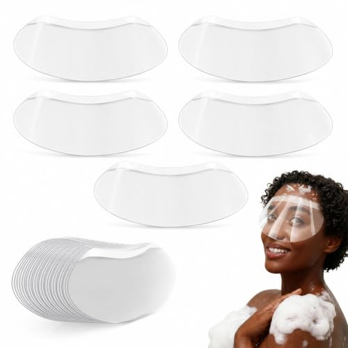 Livawnd 50Pcs Clear Face Visors - Eye Shield After Cataract Surgery, Plastic Transparent Shower Face Eye Protector Shields Visors