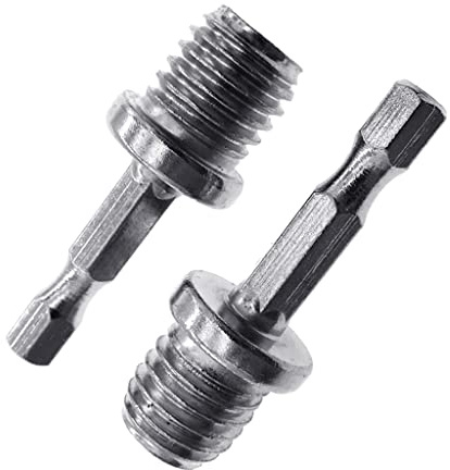 2X 1/4 Hexagon Connecting Rod Adapter Drill Chuck M14 Stainless Steel Drilling Accessories Polishing Disc