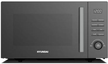 Hyundai 900W 23L Digital Microwave, Black Mirror Glass Door, Stainless Steel Interior, 11 Power Levels, 6 Auto Cook Menus, 270mm Turntable, Child Lock
