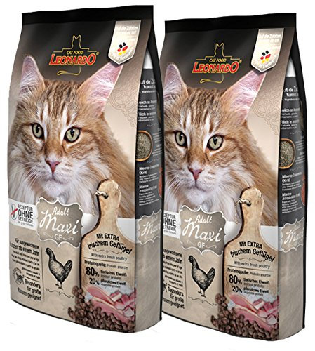 2 x 15 kg Leonardo Adult Maxi GF Katzenfutter große Rassen ab 1 Jahr glutenfrei