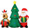 BAKAJI Gonfiabile Albero Di Natale Con Babbo Natale e Renna Con Luci a LED Altezza 150cm Sistema Autogonfiabile Kit Fissaggio Per Esterno Protezione IP44 Addobbo e Decorazione Natalizia