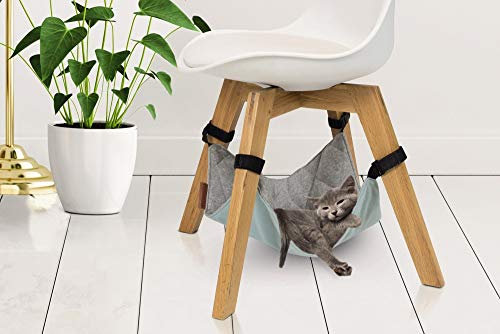 Beeztees Loungy, Katze Hängematte, Katzenhängematte, Katzenliege, grau, 40x40 cm