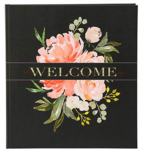 goldbuch Hochzeitsalbum, Welcome to Our Beginning, 30x31 cm, 60 weiße Seiten, Leinenstruktur mit Roségold-Prägung, Pergamin-Trennblätter, Schwarz/Bunt, 08 166