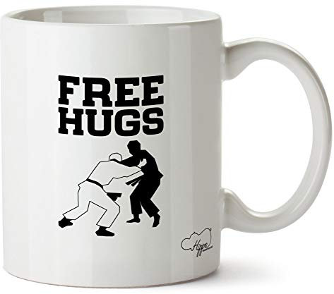 Hippowarehouse Free Hugs BJJ Printed Mug Cup Ceramic 10oz