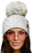 4sold Herren Damen Wurm Winter Style Beanie Handmade Strickmütze Mütze mit Fellbommel Bommelmütze Hat Gestrickte Pudelmütze Plain Ski Pom Wooly with Full Cosy Fleece-Futter (Debora White)