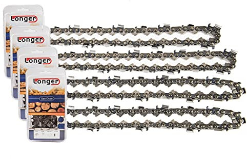 Jeremywell 18 Inch Chainsaw Chain 0.325'' Pitch 0.050'' Gauge Semi Chisel Sawchain 72 Drive Links Fits Husqvarna, Poulan Pro, Jonsered M72 (4 PACK)