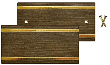 Türschild aus brüniertem Messing, ungebohrt/gebohrt mit Wunschgravur und Hammerschlag/Diamantschlag (horizontal, 120x60)