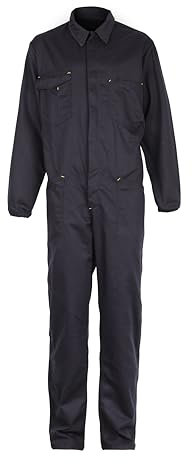 Cover Overall Herren Arbeitskleidung - Rallyekombi Overall mit Verstecktem Reißverschluss, Zwei Oberen Taschen, Zwei Fronttaschen, Werkzeugtasche, Elastische Bündchen, Elastischer Bund Marineblau M