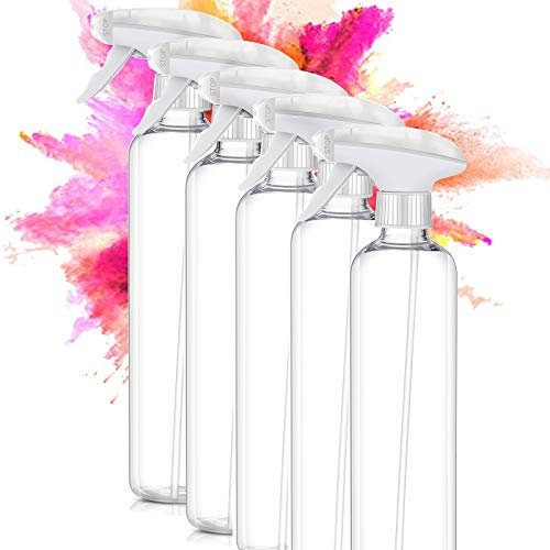 ImnBest 500ML Vaporisateur Vide (5PCS), Flacon Pompe à Gâchette en Plastique PET, Clean Flacon Pulvérisateur Rechargeablepour Nettoyage, Jardinage, Cosmétique De Coiffure