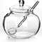 Bocal En Verre 250 ml JAR Crystal Sugar Sugar Stockage Ensembles de rangement avec couvercle et cuillère Jar d'assaisonnement pour la cuisine Sucrier Boule