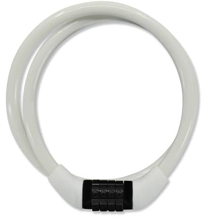 Crazy Safety Fahrradschloss für Kinder | Wetterfeste Fahrradkette | Einfach zu bedienendes Zahlenschloss | Fahrradschloss für Kinder | Fahrradzubehör (Weiß)