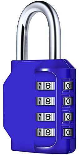 Lucchetto con Combinazione 4 Cifre, [Ultima Versione] Diyife Impermeabile per Esterno Serrature Per Zaini, Armadietto, Palestra,Blu