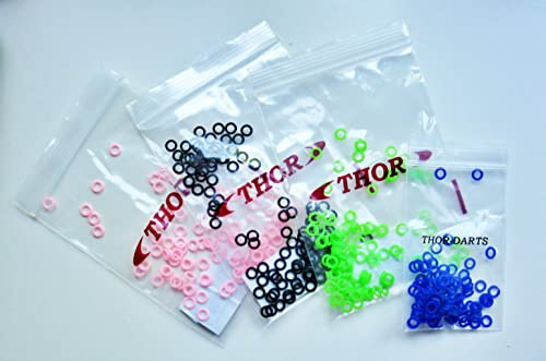 Premium Dart Silikonringe für 2BA Gewinde an Darts Alu-Schäften und Conversion Points, pink, neongrün, blau, schwarz Dart Gummiringe, Dart O-Ringe + optionale Aufzieher