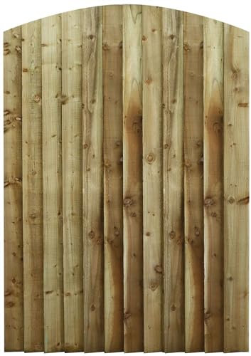 Bespoke Custom Made To Measure Wooden Garden Gate/Feather Edge Arch Top 1.8m [6ft Tall (180cm),upto 1200mm wide,No Hinges,]