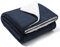 FARFALLAROSSA Coperta Matrimoniale in Pile Sherpa e Flanella Blu 210x240, Plaid Doppio Strato Letto Matrimoniale, Super Morbida Tiepido Letto o Divano - Blu