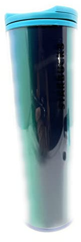 Starbucks Doppelwandiger, isolierter Becher mit Drehverschluss, 473 ml, Blau / Grün