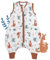 Schlummersack Baby Schlafsack mit Füßen Sommer 0.5 Tog 80 cm | Dünn Bambus-Musselin Känguru | Mit Beinen Ungefüttert für Körpergröße 80-90cm