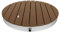 AufuN Gartendusche Aussendusche aus WPC/Aluminium, Mobile Bodendusche Campingdusche mit rutschfeste Standfläche Saunadusche für Camping Garten Pool Dusche (Runden, Braun)