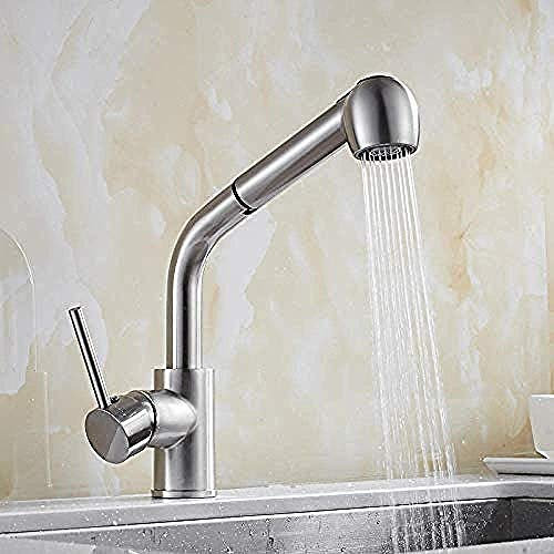 Wasserhahn Abnehmbare Küchenarmatur Nickel/Schwarz Duschkopf Mischbatterie Küchenarmatur
