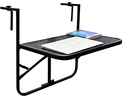 Klappbar Wandtisch Balkontisch,Beistelltische Für Den Außenbereich,Anti-Rost Einstellbar Hauptterrassentisch Hängender Stehtisch Faltbarer Blumenständer Verwenden Für Geländer,Terrasse,Garten (Color