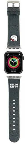 Hello Kitty HKAWMPGKHK - Correa de reloj para Apple Watch 38/40/41 mm, color negro