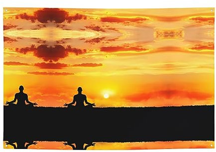 Yoga-Meditation, lebendiges und langlebiges Happy Birthday-Banner – perfekt für Geburtstagsfeiern und Feiern