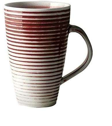 WAOCEO Tasses Tasse Tasse en céramique rayée personnalisée de 450 ML Tasse à thé Domestique Simple Tasse à café infusée à la Main Tasse de Grande capacité Tasse à café Tasse à thé (Color : A)