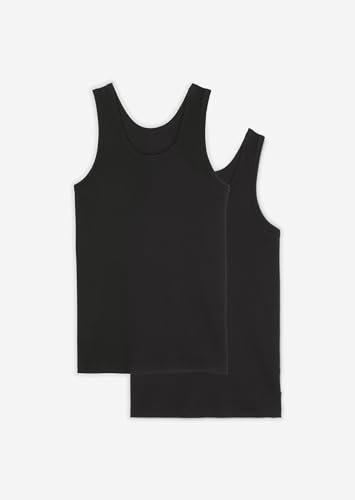 Marc O'Polo Men Iconic Rib 2-Pack Tank Top, Black