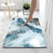 Hixingo Tapis de Bain Antidérapant Moderne Motif Marbre Tapis Salle de Bain Diatomite Absorbant, Tapis Douche Séchage Rapide, Microfibre Tapis Vaisselle Tapis d'Entré (80x120cm,Bleu Et Blanc)