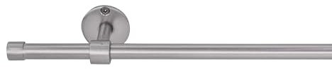 ondeco Moderne All-in-One Gardinenstange ausziehbar für Wand- oder Deckenmontage Edelstahl-Optik 120-210 cm