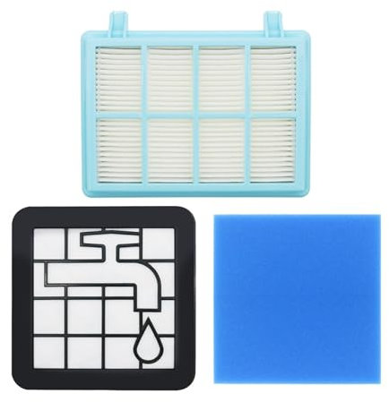 Kit de Filtro de Espuma de Motor Lavable, Compatible con Philips Power Pro Compact FC9331/09 FC9332/09 FC8010/01, Piezas de aspiradora FC8010 (Color : Light Yellow)