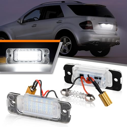 OZ-LAMPE LED Kennzeichenbeleuchtung für Mercedes-Benz ML M-Class W164 R-Class W251 GL-Class X164, Led Beleuchtung mit Canbus, 2 Stück