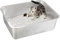 Katzenklo Robuste Katzentoilette Niemals Gerüche, Rostfrei, Antihaft Glatte Oberfläche, Edelstahl Katzenklo Großes Fassungsvermögen für Leichtere Reinigung (Silber, 60 * 40 * 20 cm)