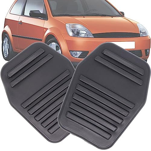 HHAWYY Bremskupplung Pedalauflage Gummiabdeckung für Ford Fiesta MK5 Mondeo MK3 Cougar KA Tourneo, Auto Kupplungspedal Gummi Abdeckung Ersatz 2 Stücke 1076899,1 Brake + 1 Clutch