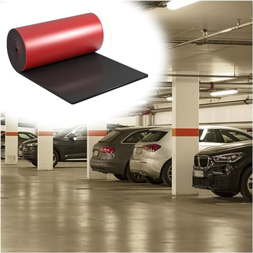 LXXW Garagen Wandschutz Garagenwandschutz, Wandkanten- und Stoßstangenschutz, Selbstklebende Gummischwammrolle Türkantenschutz Auto(Color:Red-Thick 1cm,Size:10m)