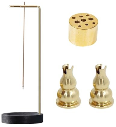 Brûleur d'Encens en Bois avec 2 Bâtons - Porte-Encens Rond pour Usage Domestique