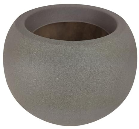 SESUA Pflanztopf Blumentopf rund Kugel Ø 40cm Höhe 34cm Kunststoff für Außen und Innen (Sand)