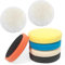 URHELP 7 Stück Polierschwamm Polierpads, Polierpad, 150MM Polierschwamm, Polieraufsatz Schwamm Wolle Polierset für 150mm Exzenter Poliermaschine Schleifmaschine